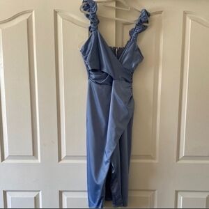 By Anthropologi Elegant Blue Ruffled Dress. Size M